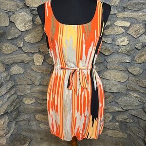LOVE21 Orange and Black Mini Dress